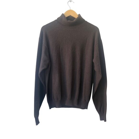 Patrick Clarke Mens 100% Cashmere Turtleneck Sweater Sz XXL Brown Quiet Luxury - Picture 1 of 4